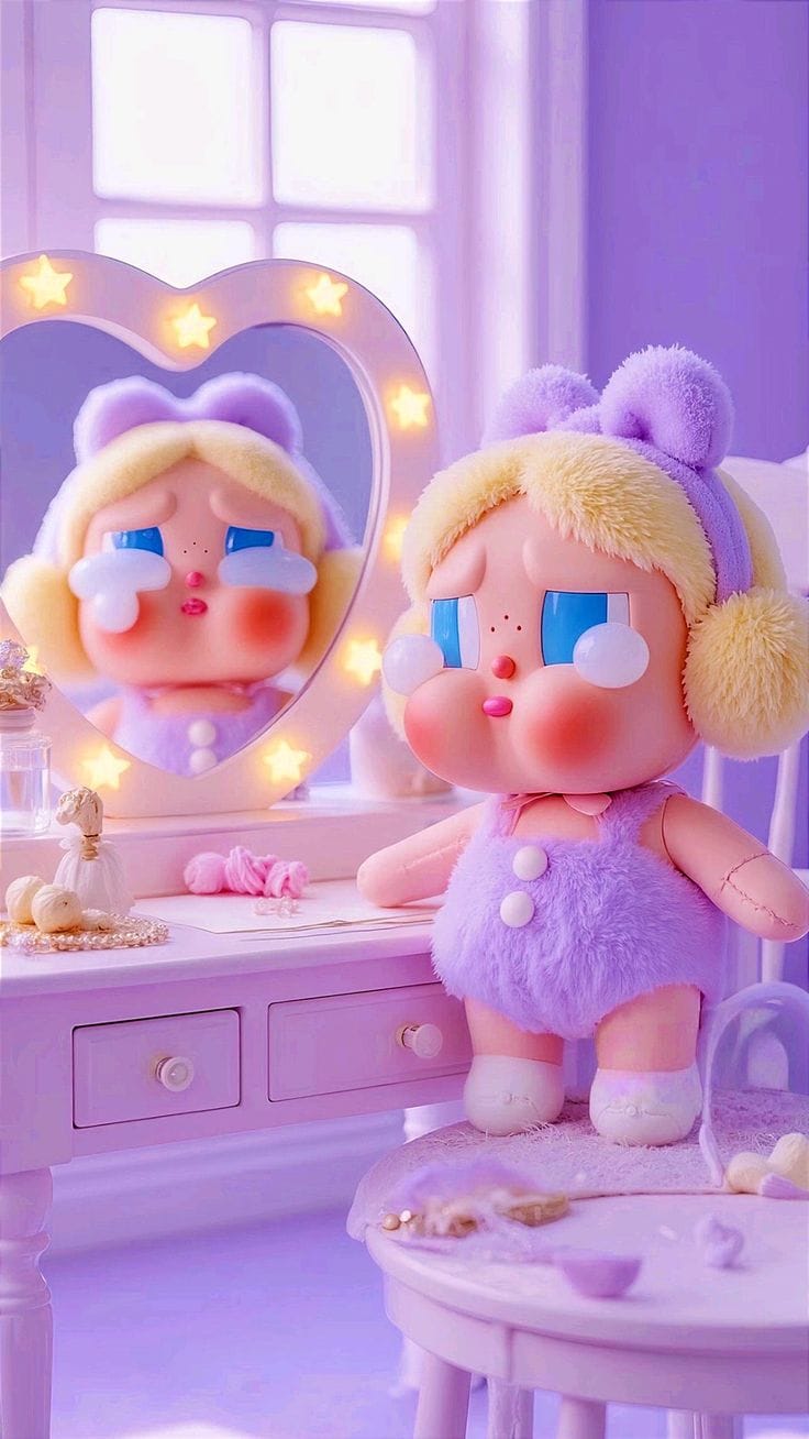 عکس عروسک کرای بیبی با چشم‌های بزرگ و لباس رنگی – Cry Baby Doll